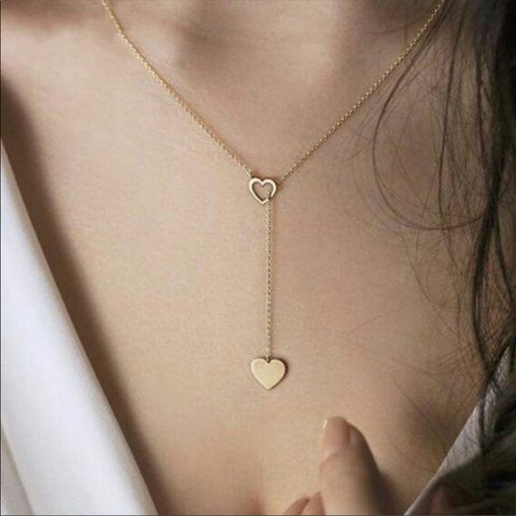 Jewelry - Dainty Gold Jewelry- Heart ❤️ lariat necklace